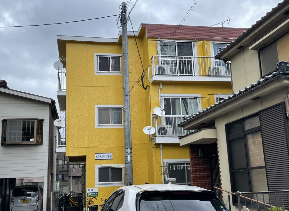 鹿児島市KYKハイツ宇宿アパート様外壁塗装、屋上防水工事